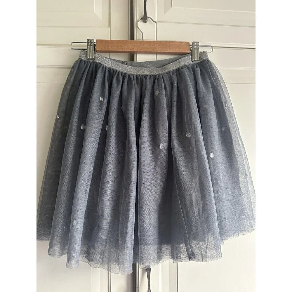 Gap Kids Girls Size 12 Gray Tulle‎ Sparkle Elastic Waist Skirt